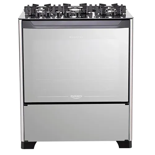 Fogo 5 Bocas Dako Magister Style Com Mesa De Vidro E Tripla Chama - Bivolt